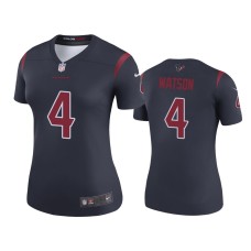 Women's Houston Texans #4 Color Rush Legend Deshaun Watson Navy Jersey