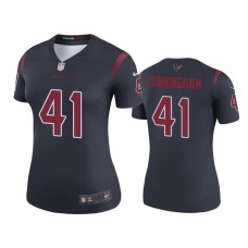 Women's Houston Texans #41 Color Rush Legend Zach Cunningham Navy Jersey