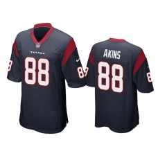 Men's Houston Texans #88 Navy Jordan Akins Nike Game Jersey