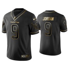 Men's Houston Texans #9 Golden Edition Vapor Limited Texans Brevin Jordan Black Jersey