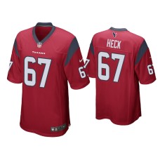 Men's Houston Texans #67 Charlie Heck Red Game Jersey