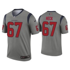 Men's Houston Texans #67 Charlie Heck Gray Inverted Legend Jersey