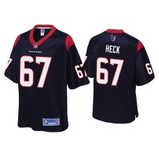 Men's Houston Texans #67 Charlie Heck Navy Pro Line Jersey