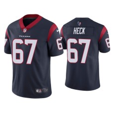 Men's Houston Texans #67 Vapor Limited Charlie Heck Texans Navy Jersey