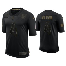 Men's Houston Texans #4 Deshaun Watson Black 2020 Salute to Service Limited Jersey