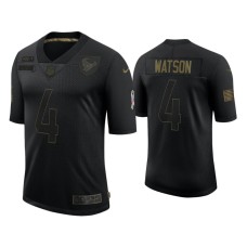 Men's Houston Texans #4 Deshaun Watson Black 2020 Salute to Service Limited Jersey