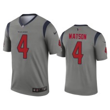 Men's Houston Texans #4 Deshaun Watson Gray Inverted Legend Jersey