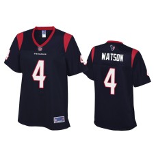 Women's Houston Texans #4 Deshaun Watson Navy Pro Line Jersey