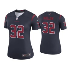 Women's Houston Texans #32 Color Rush Legend Garret Wallow Navy Jersey