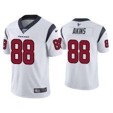 Men's Houston Texans #88 Jordan Akins 100th Season White Vapor Limited Jersey