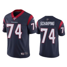 Men's Houston Texans #74 100th Season Max Scharping Navy Limited Jersey