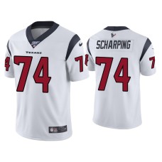 Men's Houston Texans #74 Max Scharping 100th Season White Vapor Limited Jersey