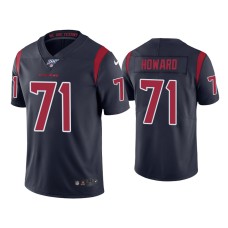 Men's Houston Texans #71 Tytus Howard 100th Season Navy Color Rush Jersey