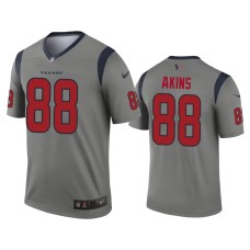 Men's Houston Texans #88 Jordan Akins Gray Inverted Legend Jersey