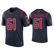 Men's Houston Texans #61 Color Rush Legend Marcus Cannon Navy Jersey