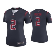 Women's Houston Texans #2 Color Rush Legend Mark Ingram Navy Jersey