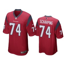 Men's Houston Texans #74 Max Scharping Red Game Jersey