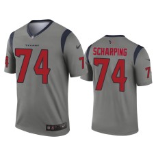 Men's Houston Texans #74 Max Scharping Gray Inverted Legend Jersey