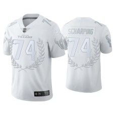 Men's Houston Texans #74 Max Scharping White Platinum Limited Jersey