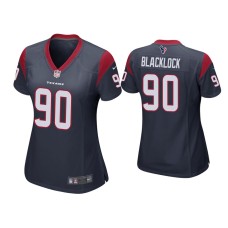 Women's Houston Texans #90 Ross Blacklock Navy Game Jersey