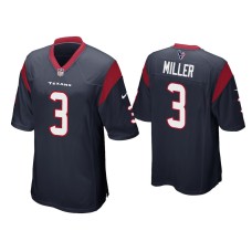 Men's Houston Texans #3 Anthony Miller Navy Game Jersey