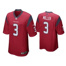 Men's Houston Texans #3 Anthony Miller Red Game Jersey