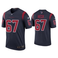 Men's Houston Texans #67 Color Rush Legend Charlie Heck Navy Jersey