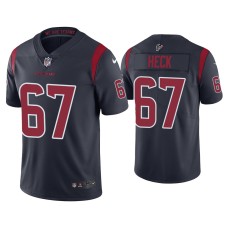 Men's Houston Texans #67 Color Rush Limited Charlie Heck Navy Jersey