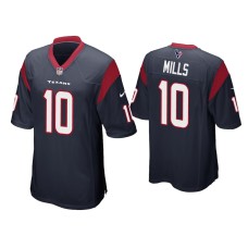 Men's Houston Texans #10 Davis Mills Navy Game Jersey