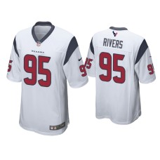 Men's Houston Texans #95 Derek Rivers White Game Jersey