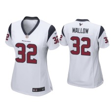 Women's Houston Texans #32 Garret Wallow White Game Jersey