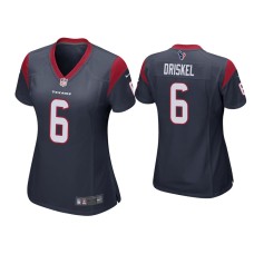 Women's Houston Texans #6 Jeff Driskel Navy Game Jersey