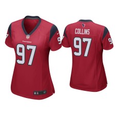 Women's Houston Texans #97 Maliek Collins Red Game Jersey