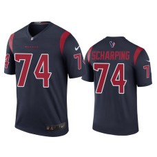 Men's Houston Texans #74 Color Rush Legend Max Scharping Navy Jersey