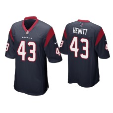 Men's Houston Texans #43 Neville Hewitt Navy Game Jersey