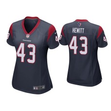 Women's Houston Texans #43 Neville Hewitt Navy Game Jersey