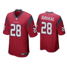 Men's Houston Texans #28 Rex Burkhead Red Game Jersey