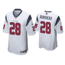 Men's Houston Texans #28 Rex Burkhead White Game Jersey