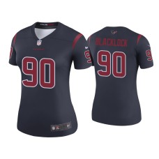 Women's Houston Texans #90 Color Rush Legend Ross Blacklock Navy Jersey