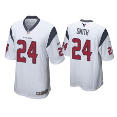 Men's Houston Texans #24 Tremon Smith White Game Jersey