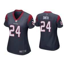 Women's Houston Texans #24 Tremon Smith Navy Game Jersey