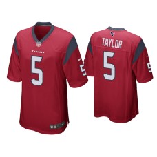 Men's Houston Texans #5 Tyrod Taylor Red Game Jersey