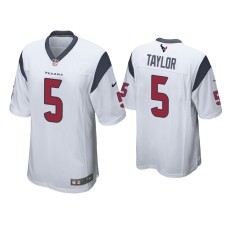 Men's Houston Texans #5 Tyrod Taylor White Game Jersey