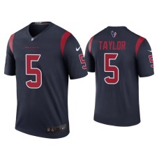 Men's Houston Texans #5 Color Rush Legend Tyrod Taylor Navy Jersey