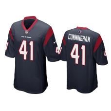 Men's Houston Texans #41 Zach Cunningham Navy Game Jersey