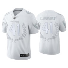 Men's Houston Texans #41 Zach Cunningham White Platinum Limited Jersey