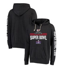 Kansas City Chiefs Majestic Threads Super Bowl LVIII Tri-Blend Pullover Hoodie – Heather Black