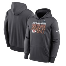 Kansas City Chiefs Nike 2023 AFC Champions Locker Room Trophy Collection Pullover Hoodie – Anthracite