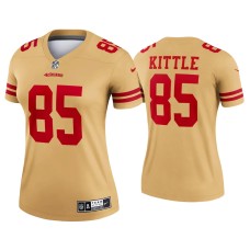 Women's San Francisco 49ers #85 2021 George Kittle Gold Inverted Legend Jersey