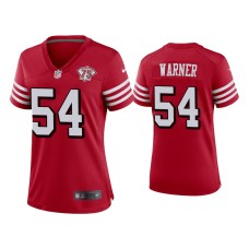 Women's San Francisco 49ers #54 Fred Warner Scarlet 75th Anniversary Alternate Game Jersey